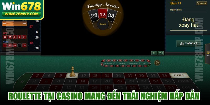 Roulette tại Casino WIN678 mang đến trải nghiệm hấp dẫn cho người chơi