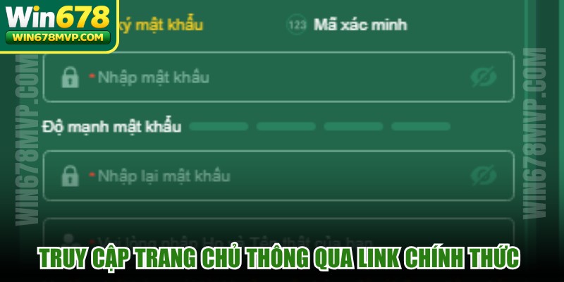 Truy cập trang chủ thông qua link chính thức để đăng ký WIN678