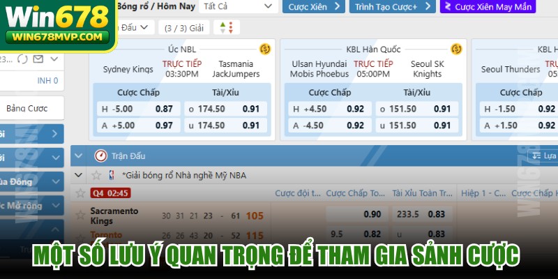 Một số lưu ý quan trọng để tham gia sảnh cược trọn vẹn tại WIN678 